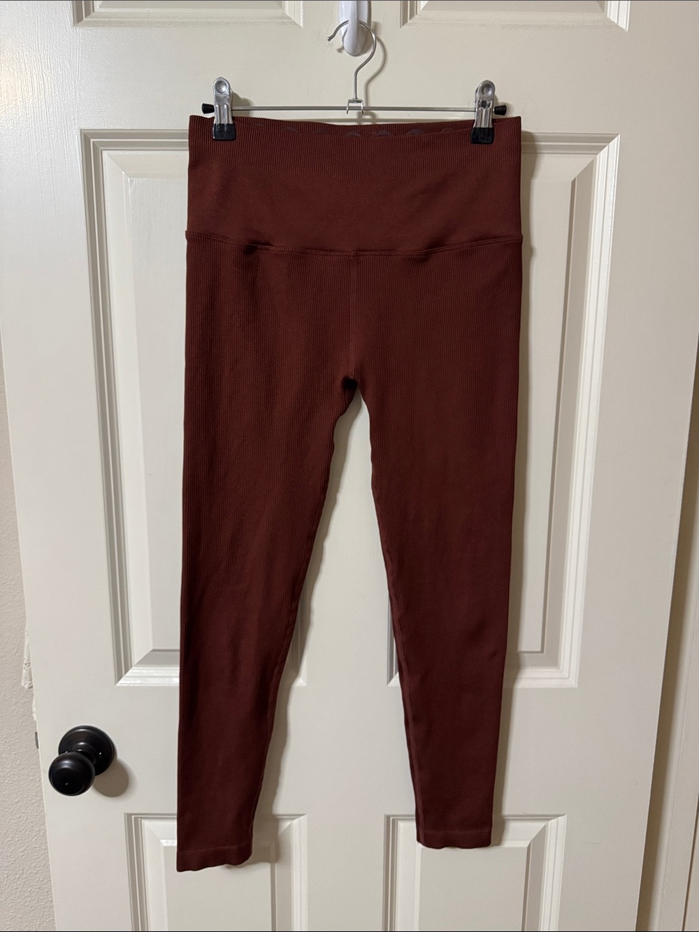 Spiritual Gangster Ribbed High-Waist Leggings - Chocolate Brown
